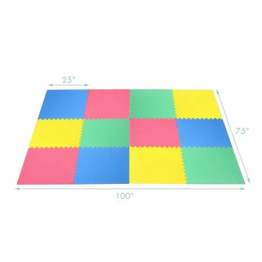 12PCS Kid’s Puzzle Exercise Play Mat -Color