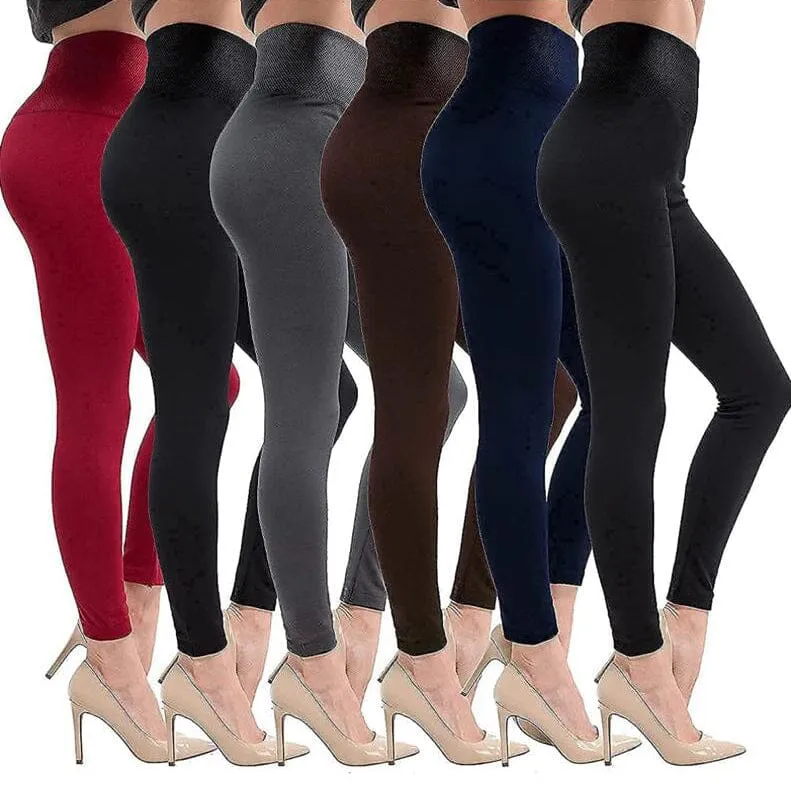 6-Pack: Women’s Extra Fleece Leggings High Waist