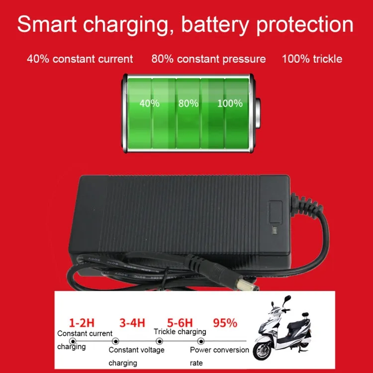 84W 42V/2A Electric Vehicle Smart Temperature Control Heat Dissipation Charger, Spec: Canon(UK Plug)