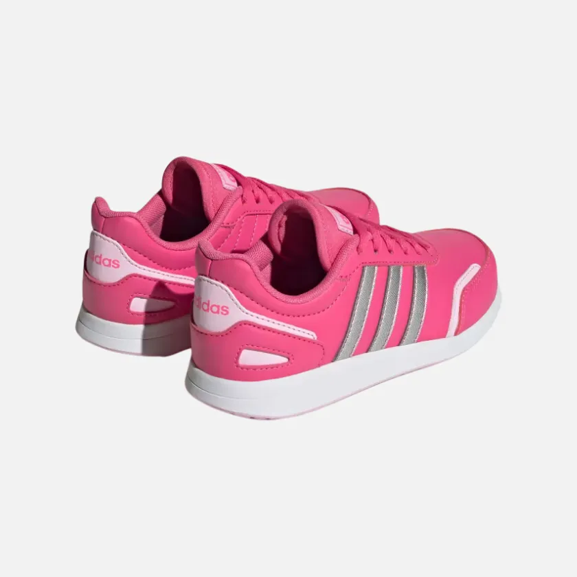 Adidas VS Switch 3 Lifestyle Running Lace Kids Unisex Shoes (4-7Year) -Pulse Magenta/Silver Metallic/Orchid Fusion