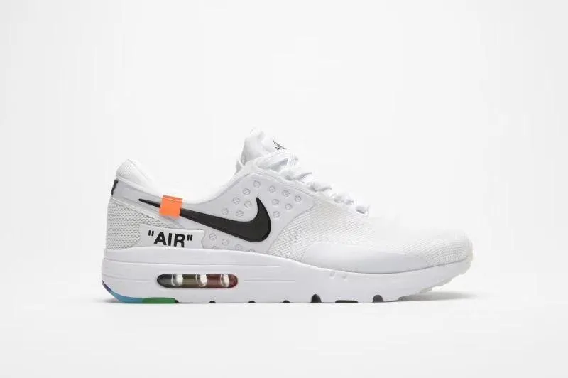 Air Max Zero Off White White Total Orange Black Mens Running Shoes