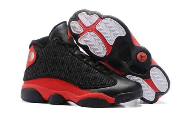 AJ 13 Retro Bred Black and Red Sneakers