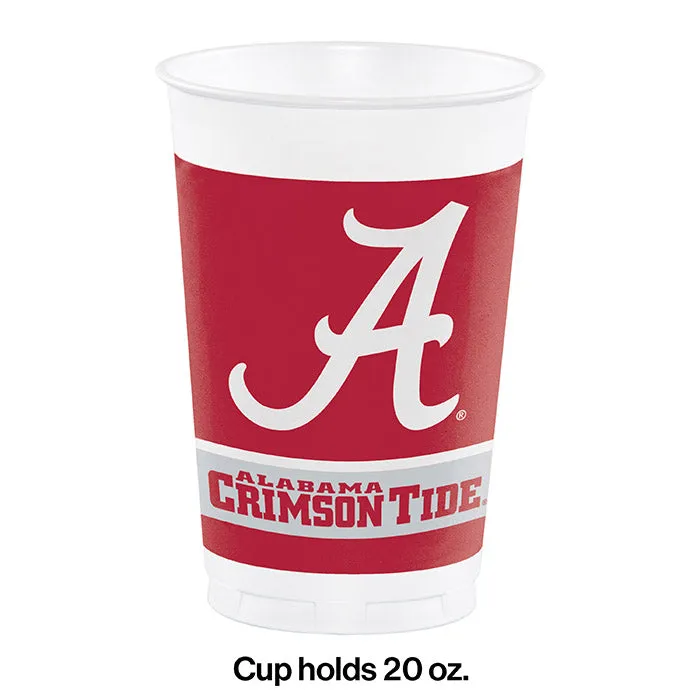 Alabama Crimson Tide 20 Oz Plastic Cups (8/Pkg)