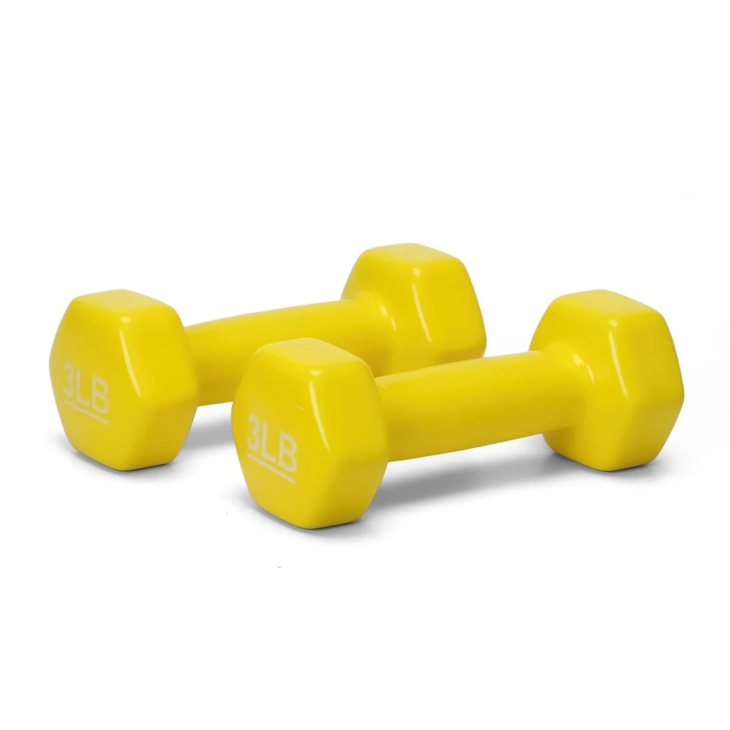 amazon basics Vinyl 3 Pound Dumbbells-Set Of 2, Citron, 2722 Grams,Yellow