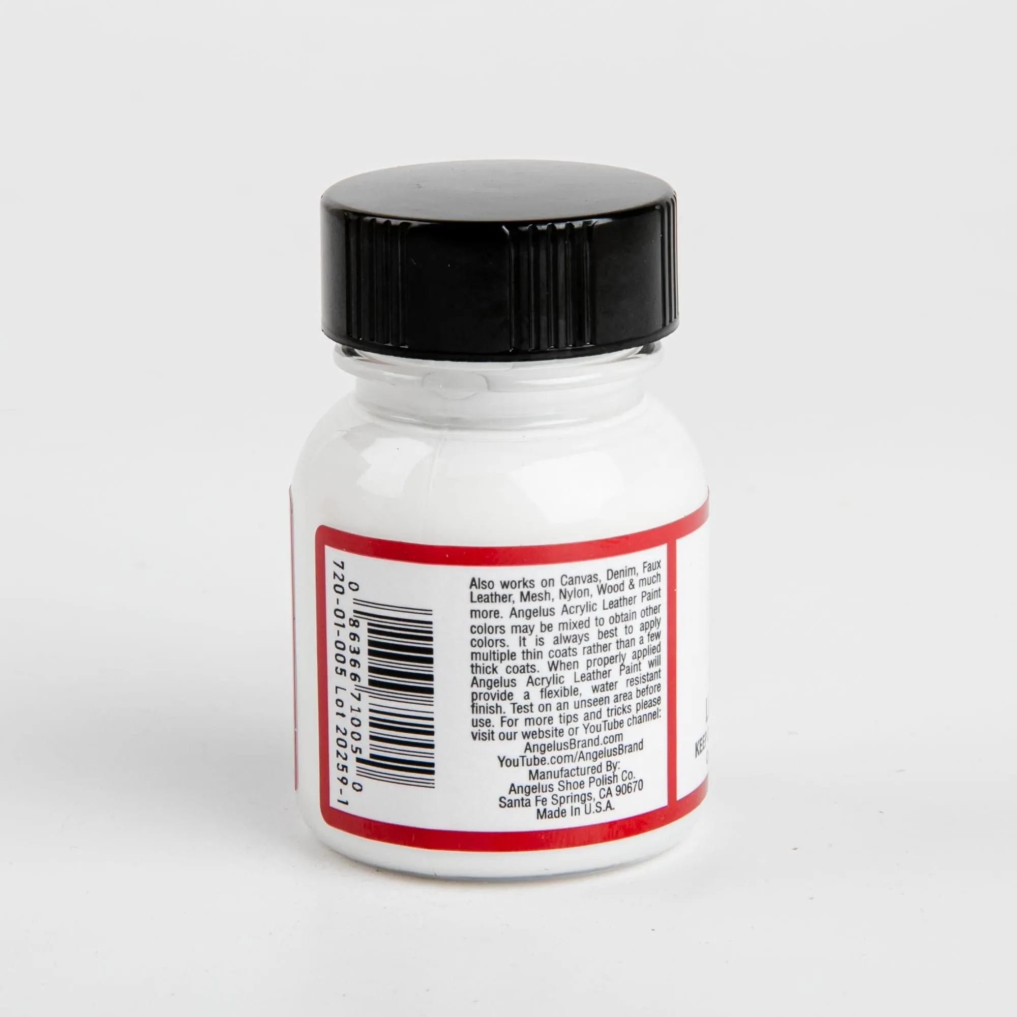 Angelus Acrylic Paint White #005 29Ml Use On Leather, Vinyl Or Fabric