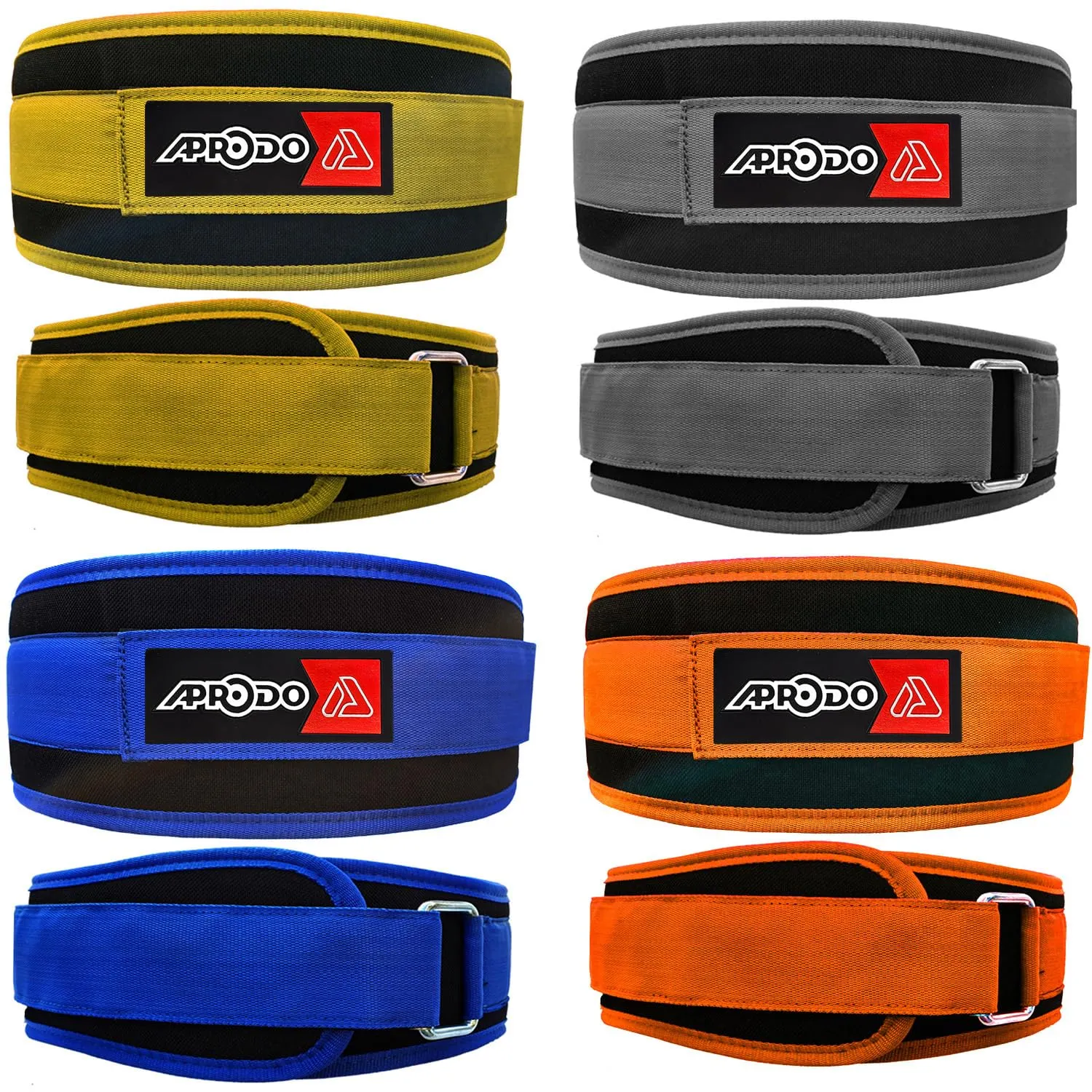 APRODO Multipurpose Weight Lifting Belt for Back Support Comfortable & Durable for Powerlifting, Weightlifting, Gym, Workout - 100% Nylon, (4 Inch Wide) for Men and Women (GREY, Medium 32'' - 36'')