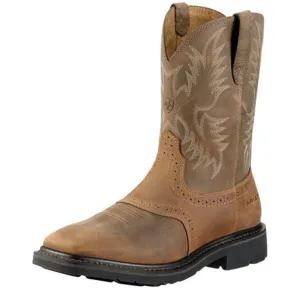 ARIAT MEN'S SIERRA PULL ON WESTERN WIDE SQUARE TOE WORK BOOTS - 10010148