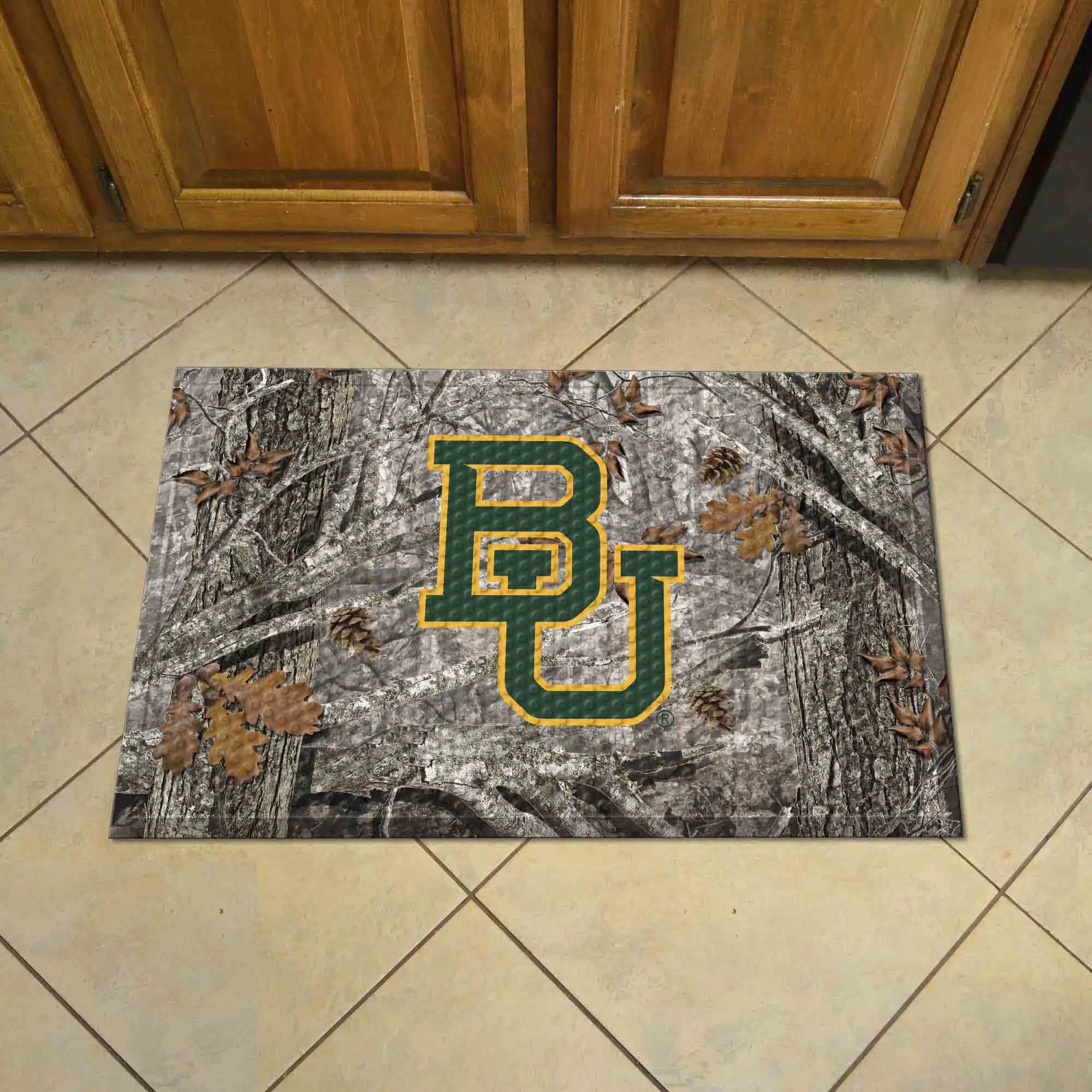 Baylor Bears Rubber Scraper Door Mat Camo