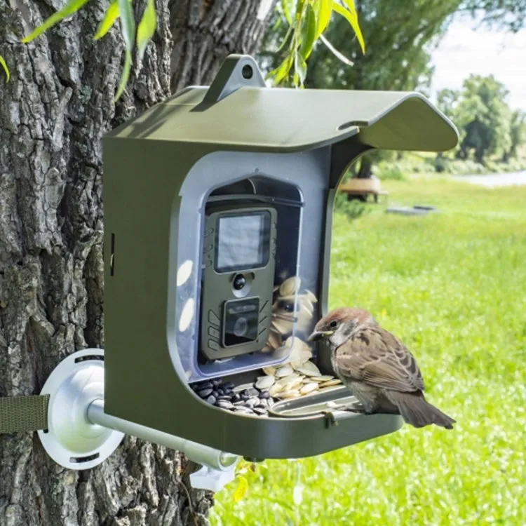 BC303 Bird Feeder Outdoor Trail Camera Bird Watching Camera With Motion Sensor(Army Green)