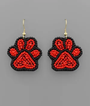 Beaded Paw Print Earrings