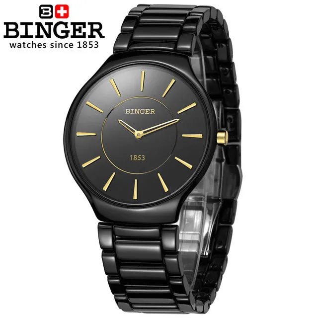 Binger Swiss Ceramic Quartz Men's Watch B 8006