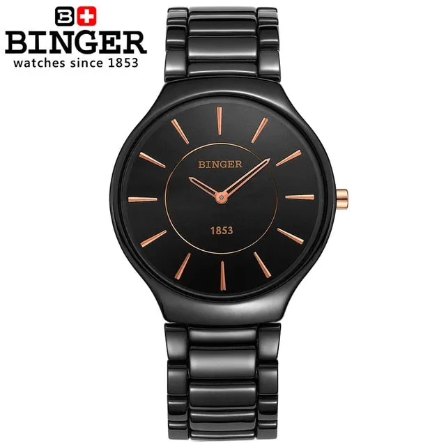 Binger Swiss Ceramic Quartz Men's Watch B 8006