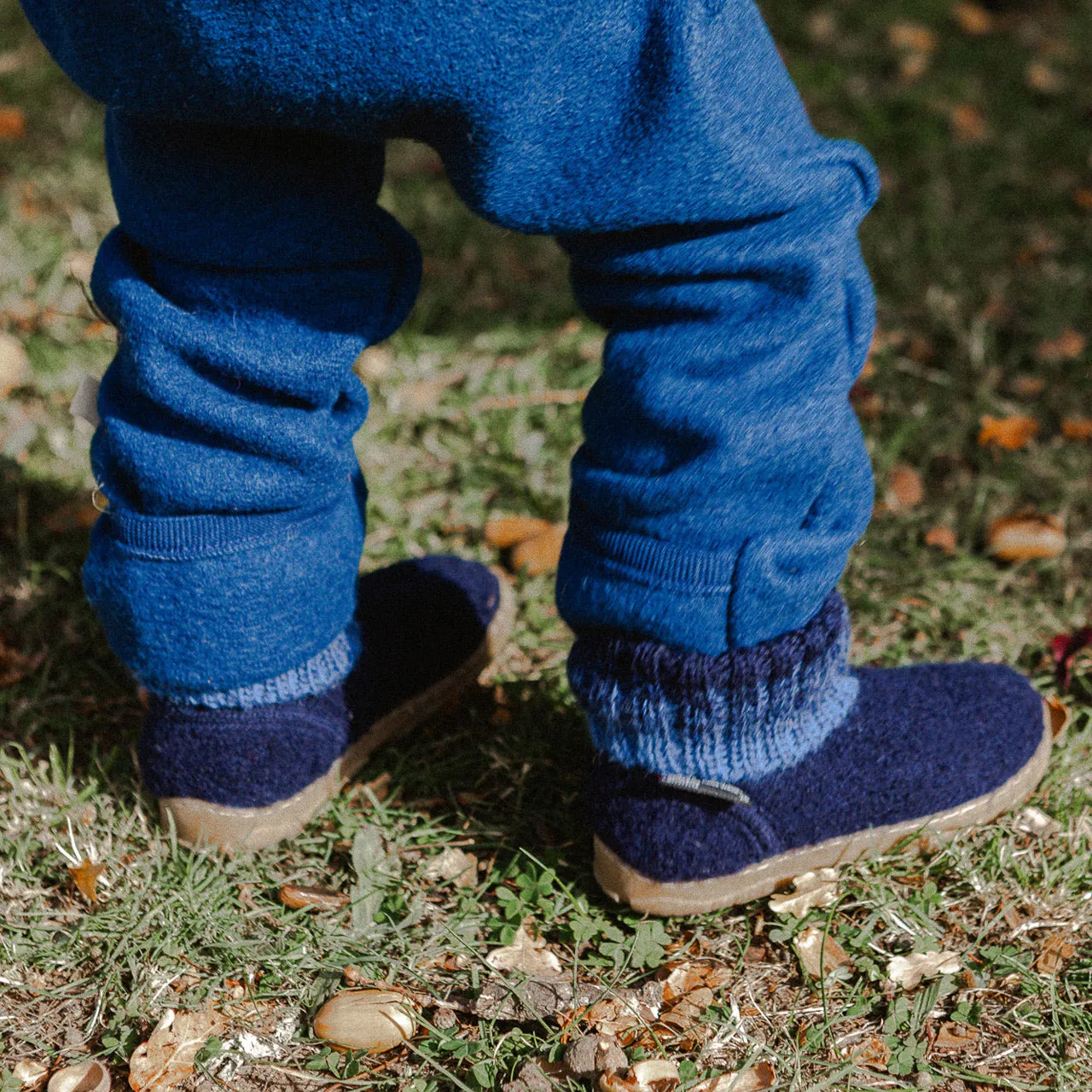 Boiled Wool Slipper Boots - Yuki - Taupe (Kids 23-35)