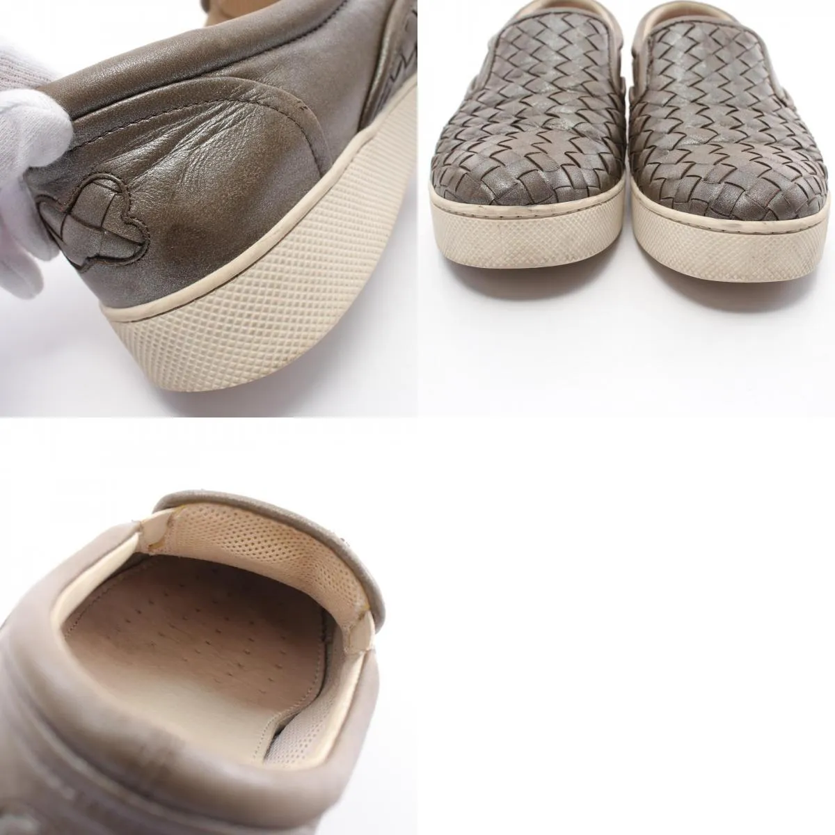 Bottega Veneta Leather Intrecciato Slip-On Shoes