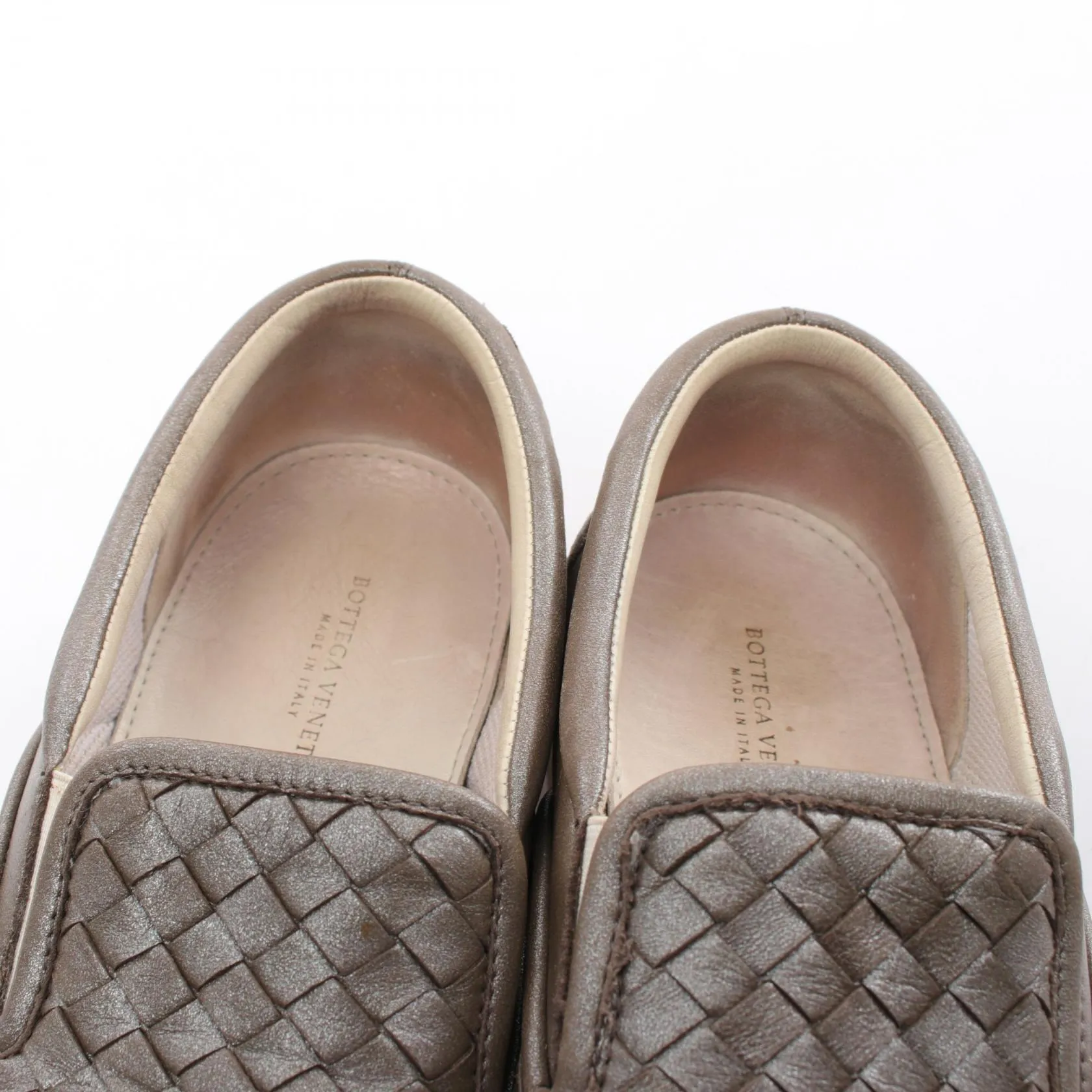 Bottega Veneta Leather Intrecciato Slip-On Shoes