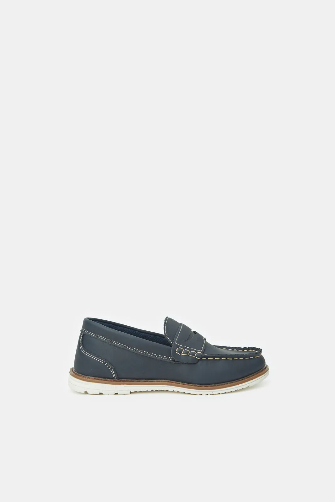 Boys Navy Penny Loafer