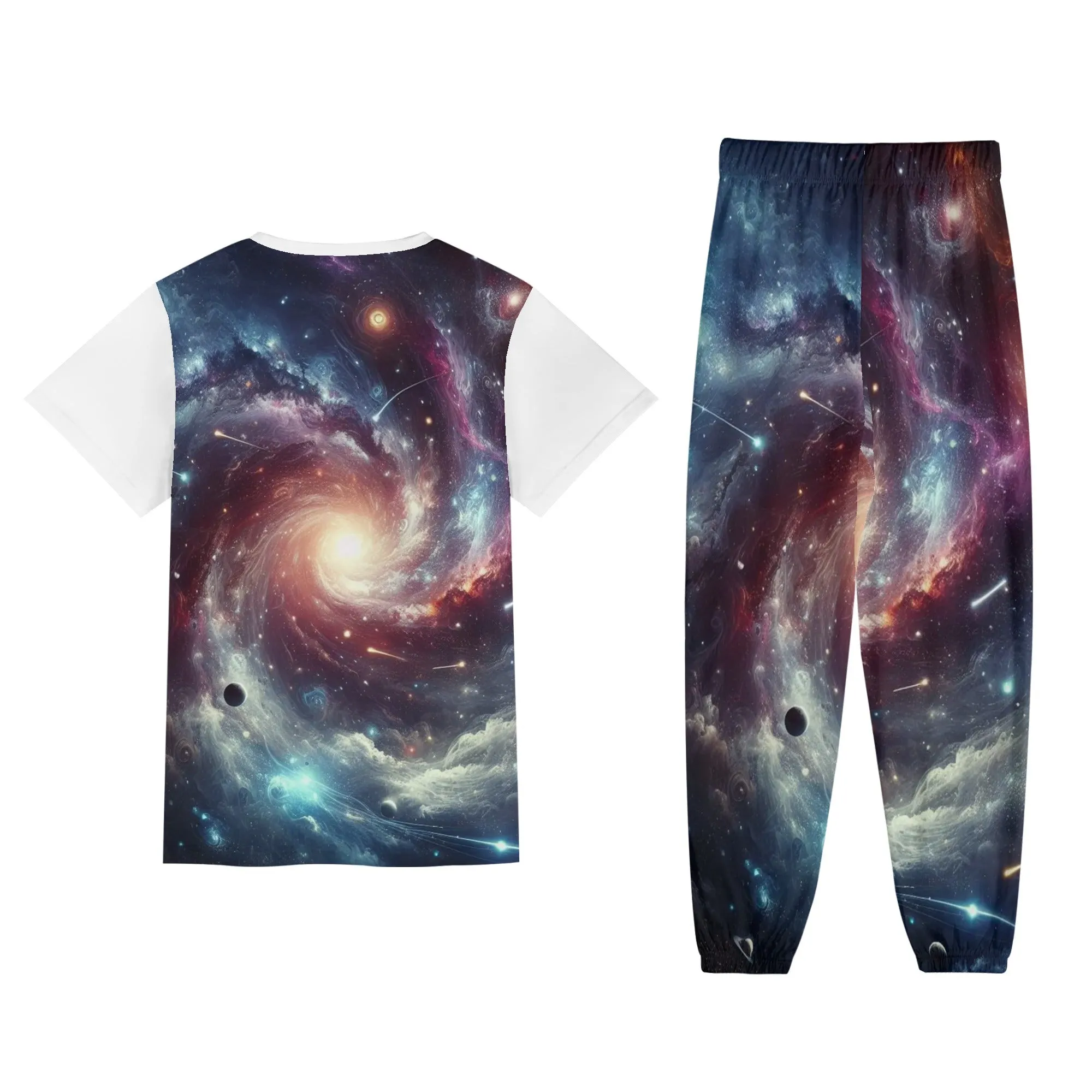 Celestial Zodiac Womens Short Sleeve Sports Outfit Set