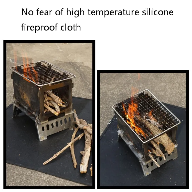 CLS Outdoor Camping Silicone Fireproof Cloth Picnic Barbecue Heat Insulation Pad, Size: M: 450x370mm