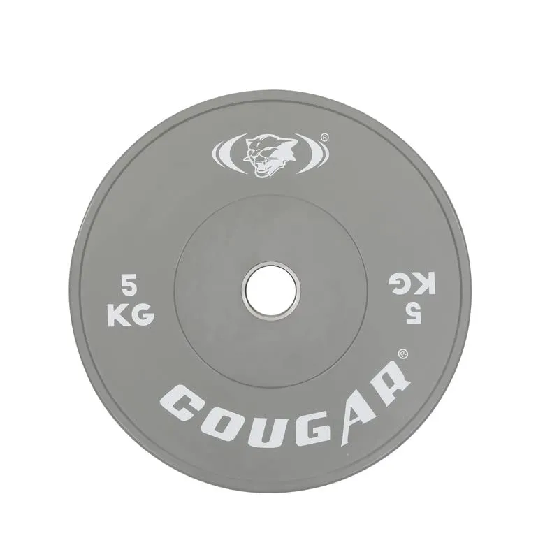 COUGAR ULTIMA STAINLESS STELL (50 MM) INSERT LOW BOUNCE BUMPER RUBBER WEIGHT PLATES PAIR WITH BUSH - 5 KG