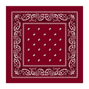 Dark Red Paisley Print Bandana