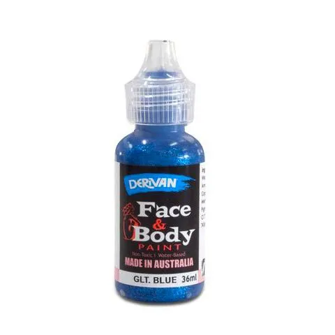 Derivan Glitter Face & Body Paint 36ml - Blue