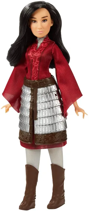 Disney Mulan Fashion Doll with Skirt Armor, Shoes, Pants, and Top