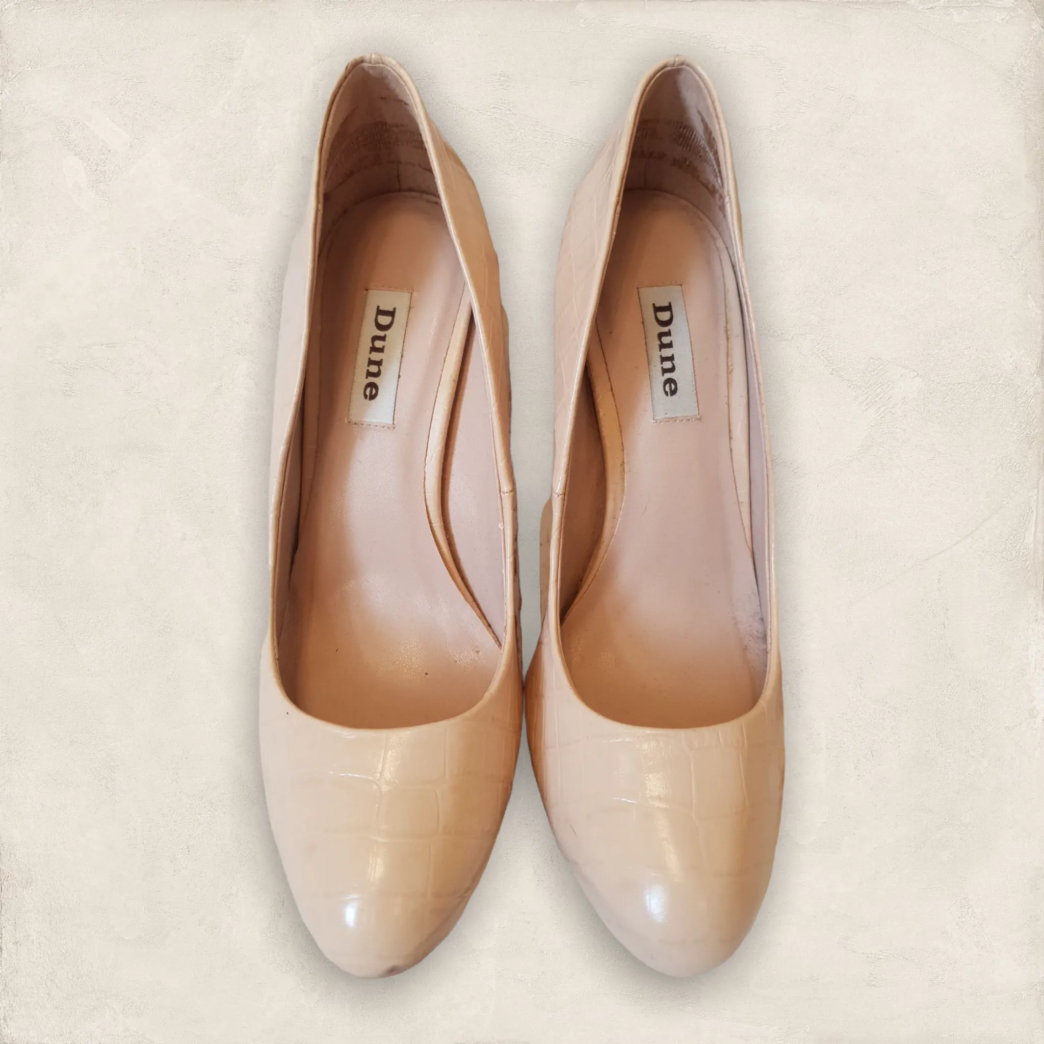 Dune Nude Leather Court Shoes UK 6 US 8 EU 39.5