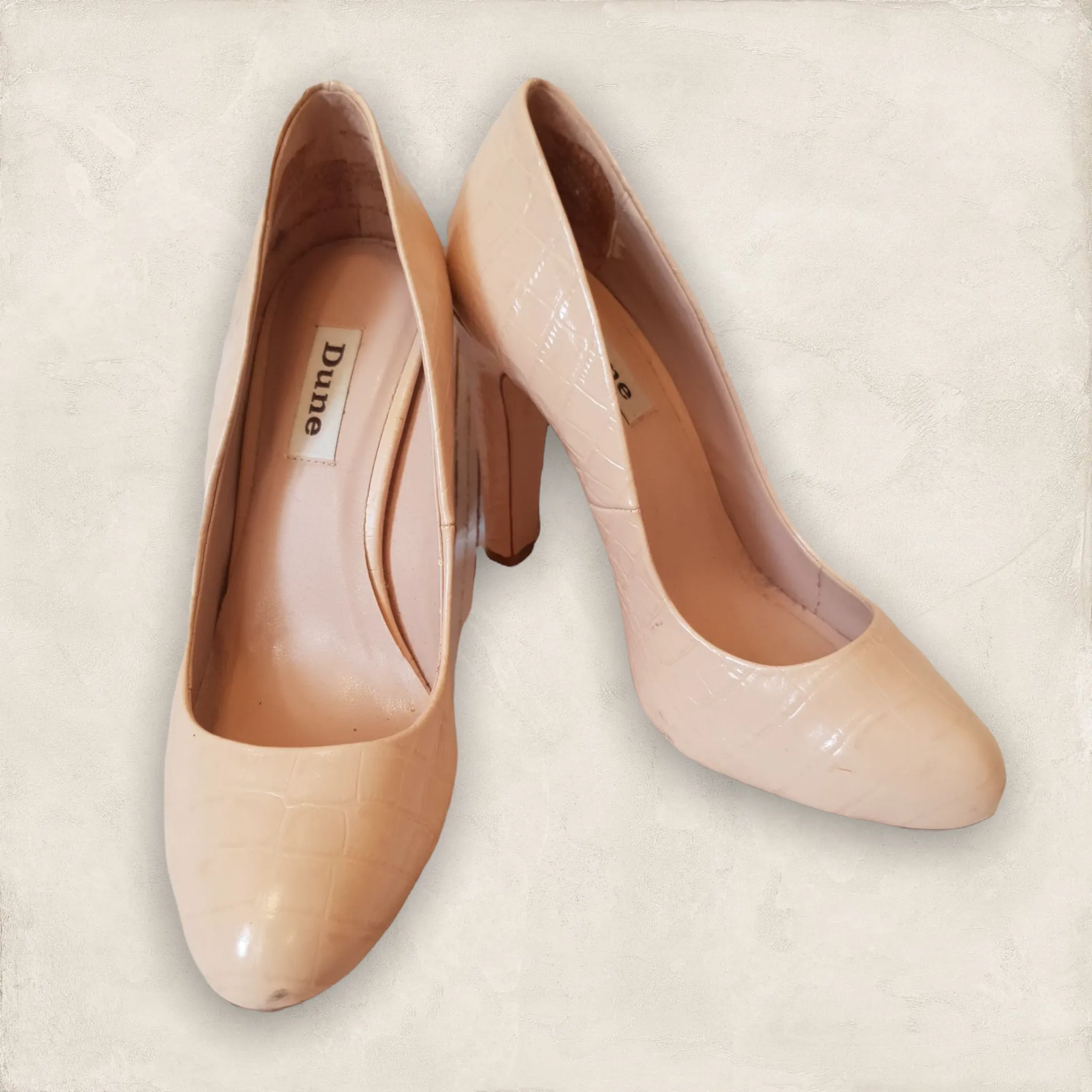 Dune Nude Leather Court Shoes UK 6 US 8 EU 39.5