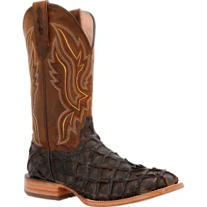 Durango Mens Premium Western Dark Brown/Black Pirarucu Cowboy Boots