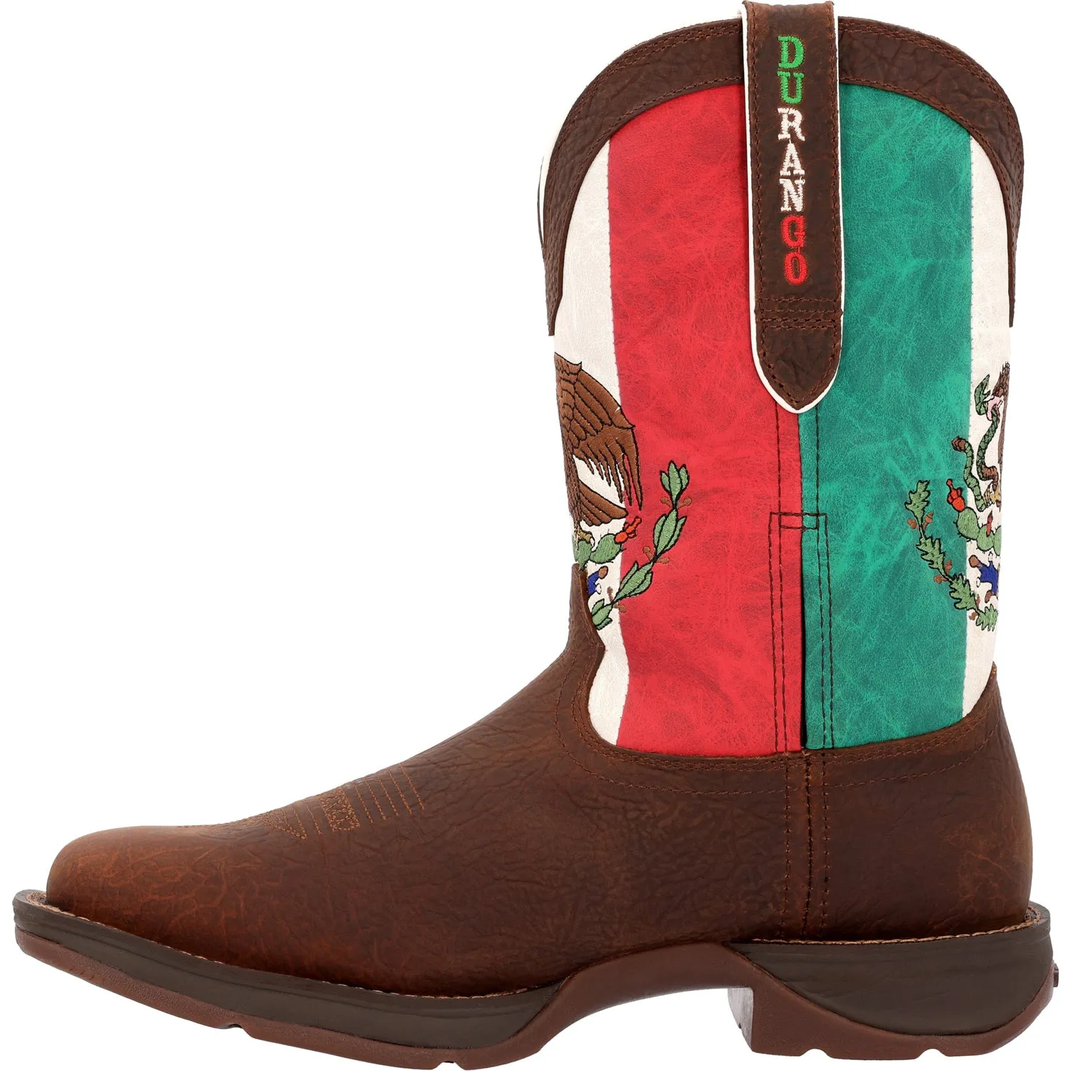 Durango Mens Rebel Western ST Sandy/Mexico Flag Leather Cowboy Boots