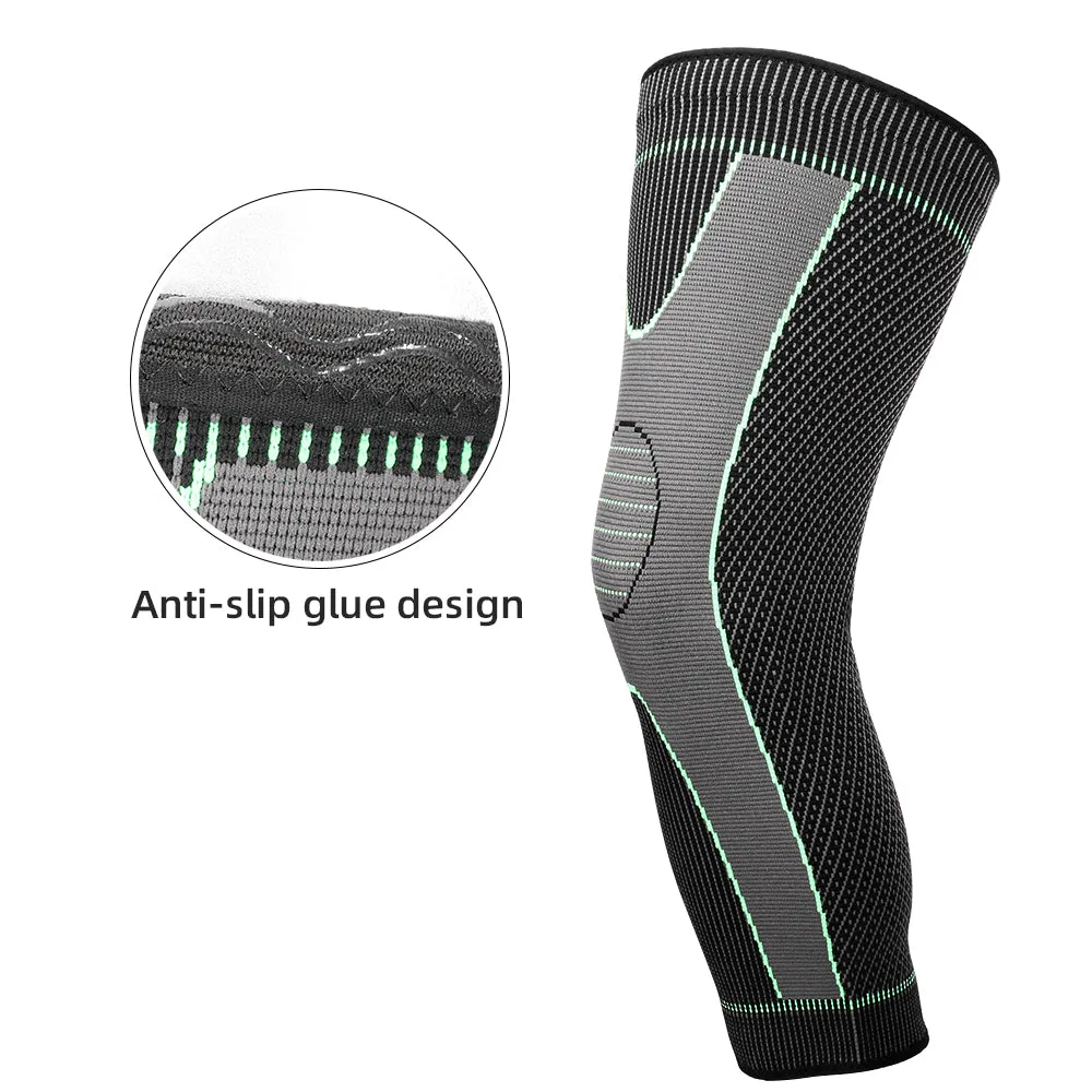 Elasticity Long Knee Protector Brace Leg Sleeve  Calf Knee Support Brace Protector Leg Warm Sports Kneepads