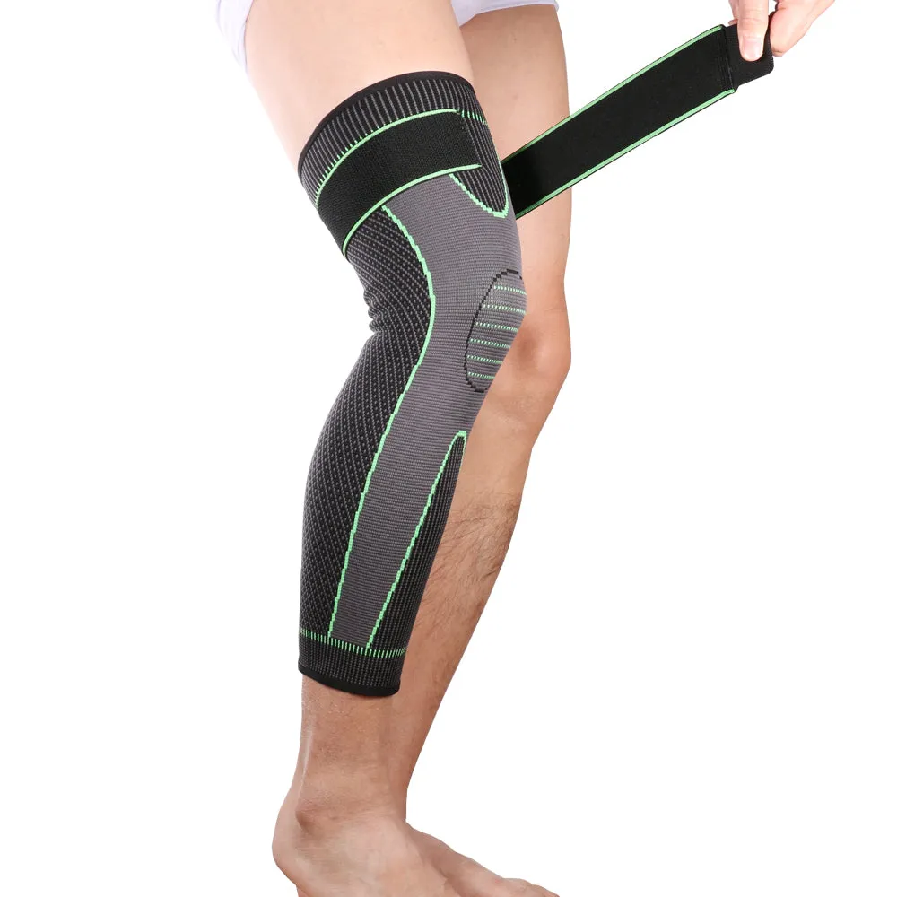 Elasticity Long Knee Protector Brace Leg Sleeve  Calf Knee Support Brace Protector Leg Warm Sports Kneepads