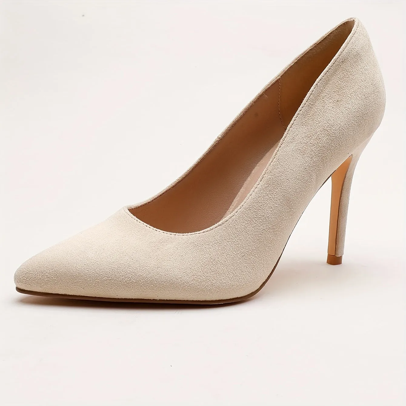 Elegance in Motion: Lightweight Solid Color Suede Stilettos