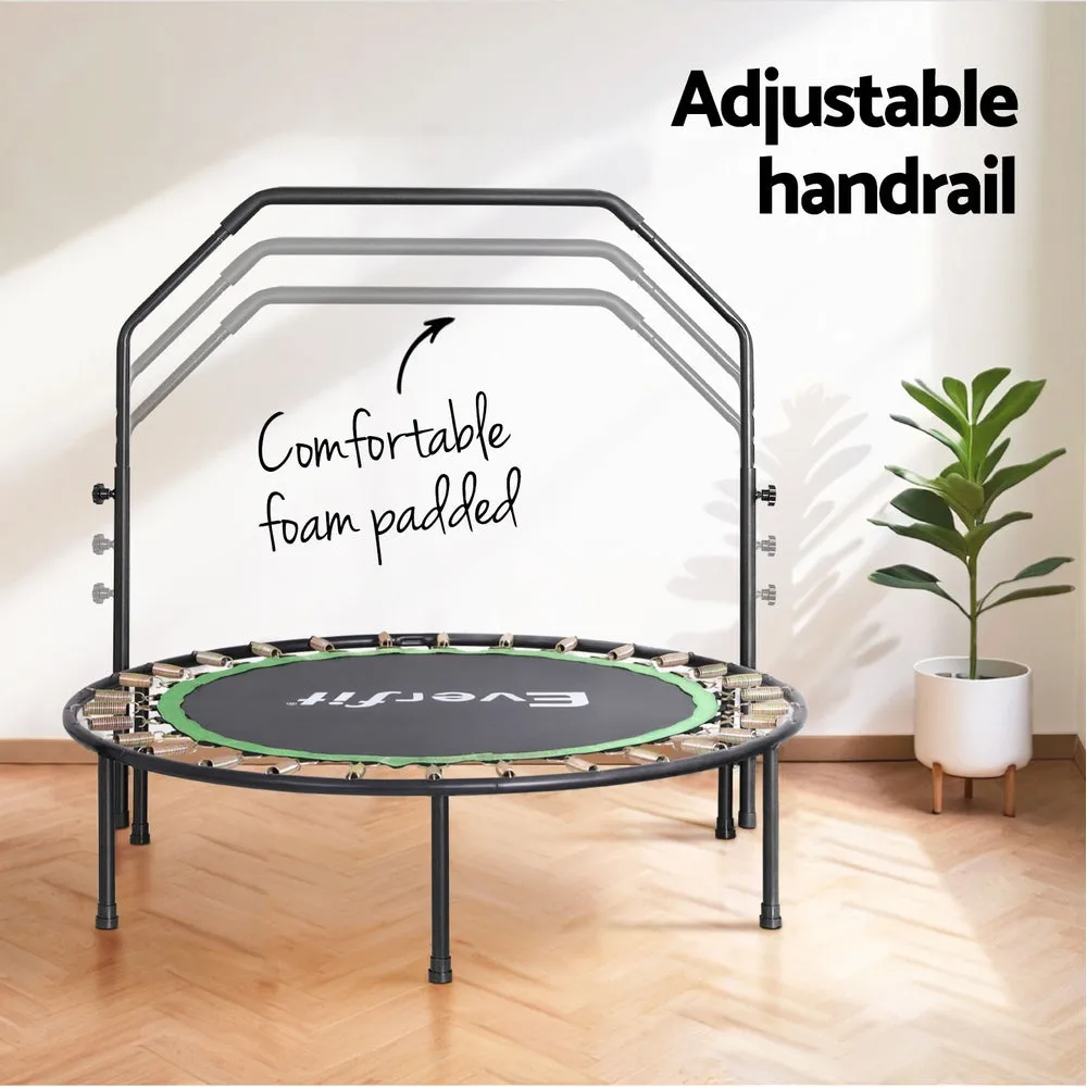 Everfit 48inch Round Trampoline Kids Exercise Fitness Adjustable Handrail Green