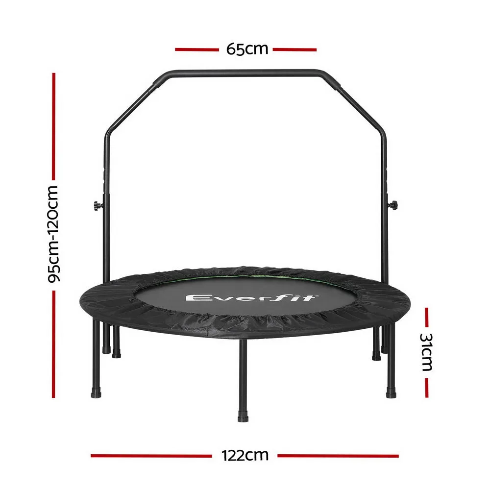 Everfit 48inch Round Trampoline Kids Exercise Fitness Adjustable Handrail Green