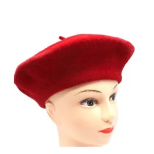 Felt Beret Hat - Red