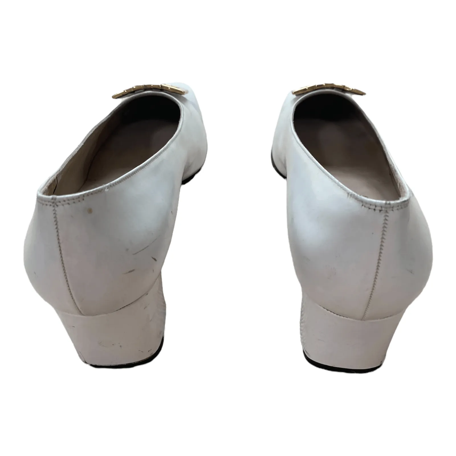 Ferragamo Leather Court Shoes White UK 7.5 EU 40