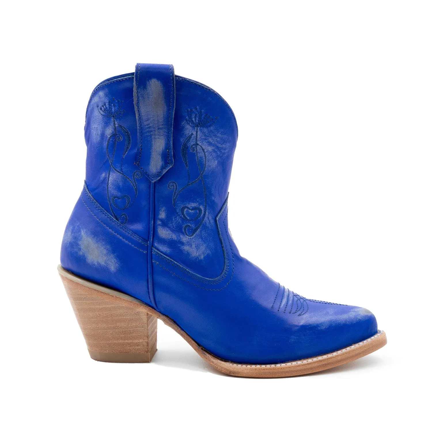 Ferrini Womens Pixie J-Toe Electric Blue Leather Cowboy Boots