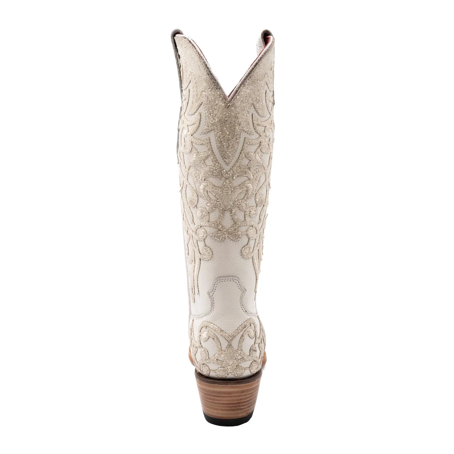 Ferrini Womens Starlight V-Toe White Leather Cowboy Boots