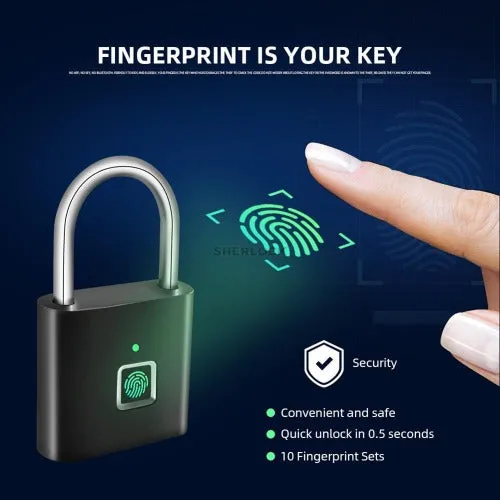 Fingerprint Smart Keyless USB Rechargeable Padlock