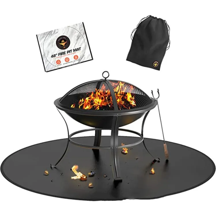 Fireproof Grill Mat Fiberglass High Temperature Resistant Camping Mat 24 Inches