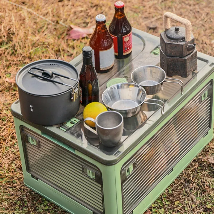 Folding Outdoor Camping BBQ Snacks Slider Storage Box, Size: Small(Yellow)