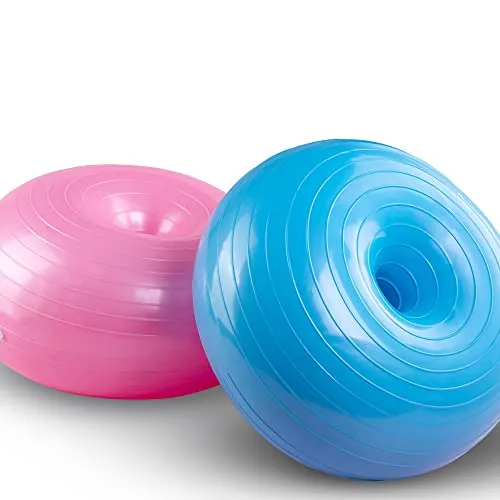 Fortitude Sports Donut Exercise Ball | Inflatable Fitness Donut With Air Pump