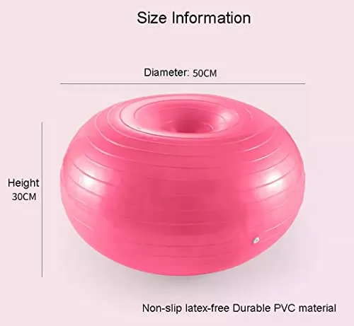 Fortitude Sports Donut Exercise Ball | Inflatable Fitness Donut With Air Pump