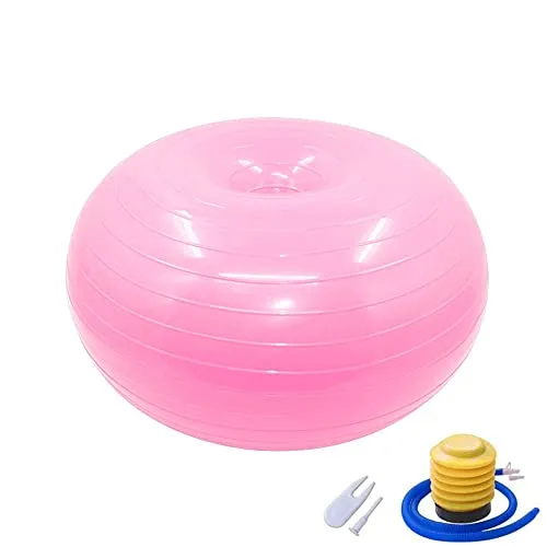 Fortitude Sports Donut Exercise Ball | Inflatable Fitness Donut With Air Pump