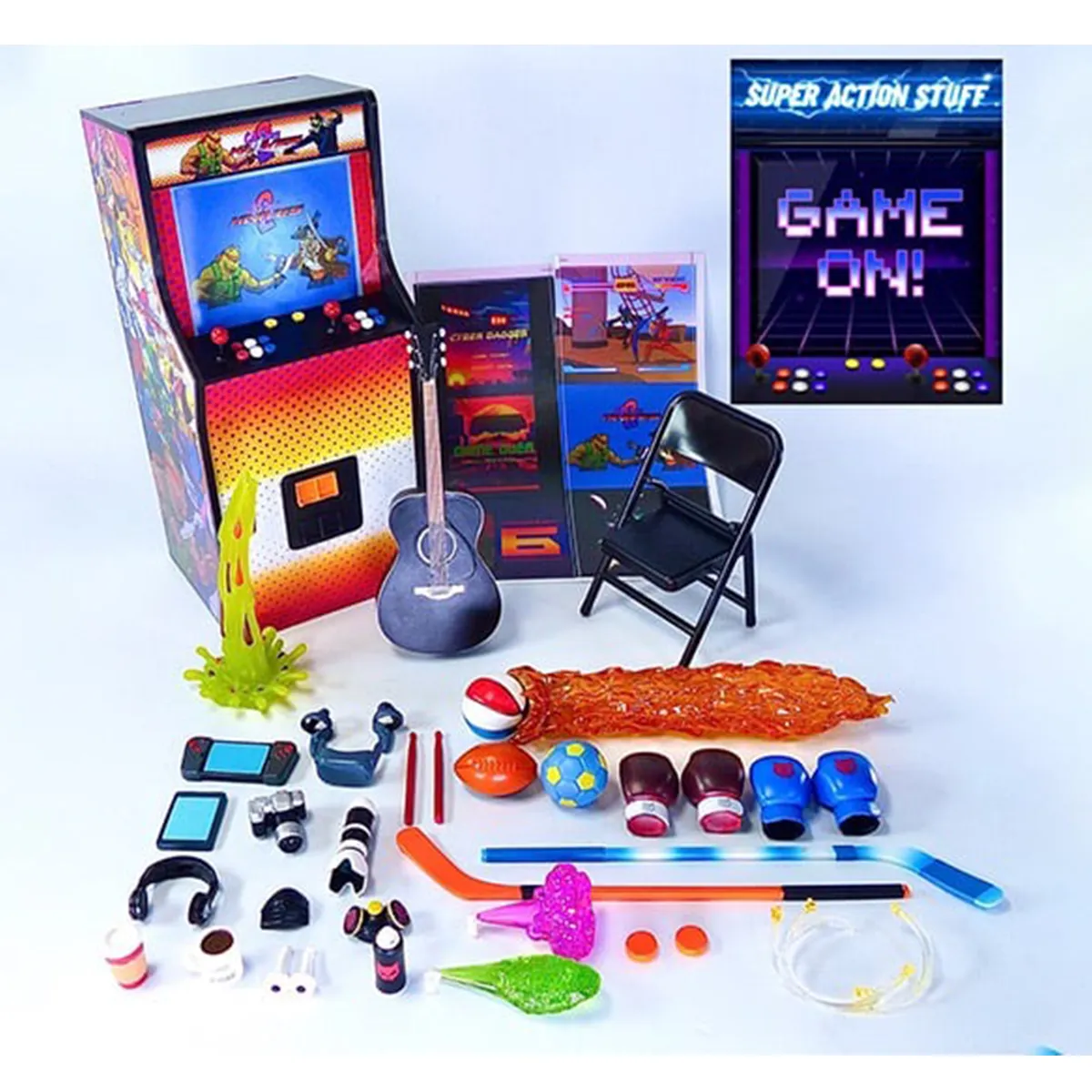 Game On! Super Action Stuff Set B - Cats with Knives Action Figure Accessory Set