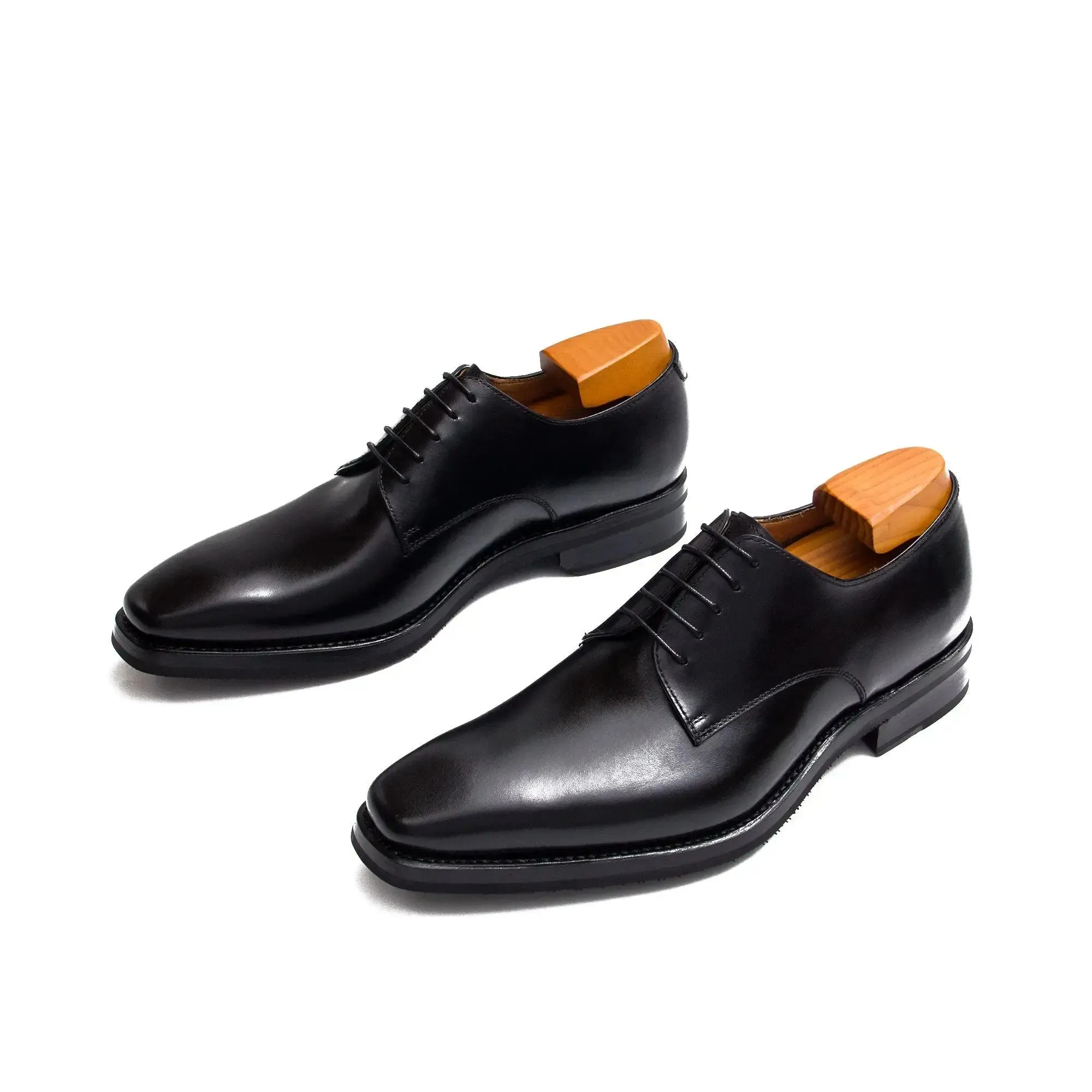 Goodyear Handmade Leather Derby Shoes Black