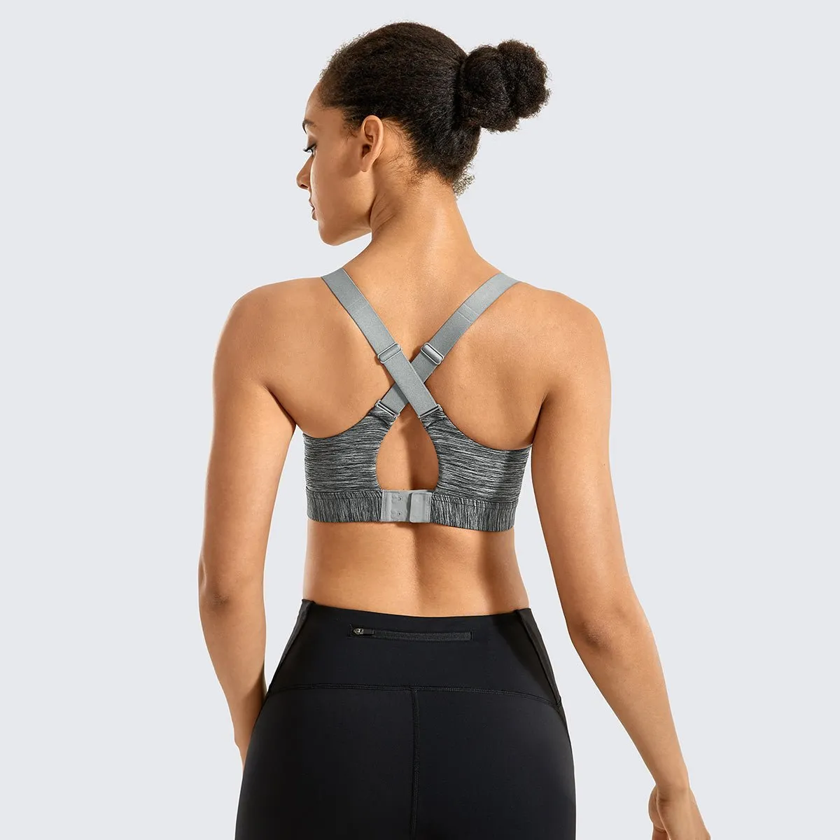 Gym Ready Breathable Soft Mesh Padded Wireless Grey Sports Bra