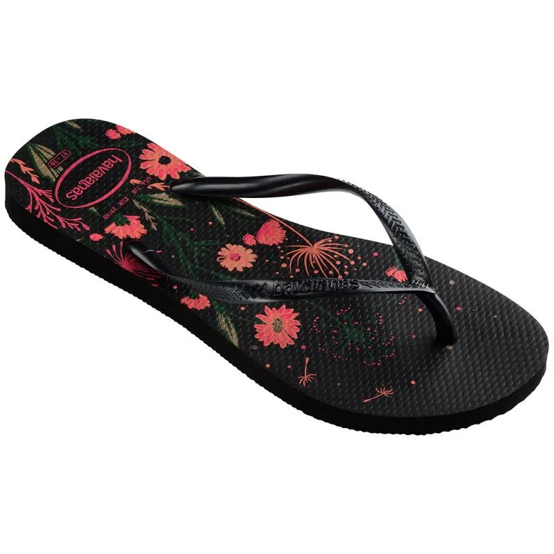 Havaianas Slim Organic Womans FlipFlops - Black / Pink