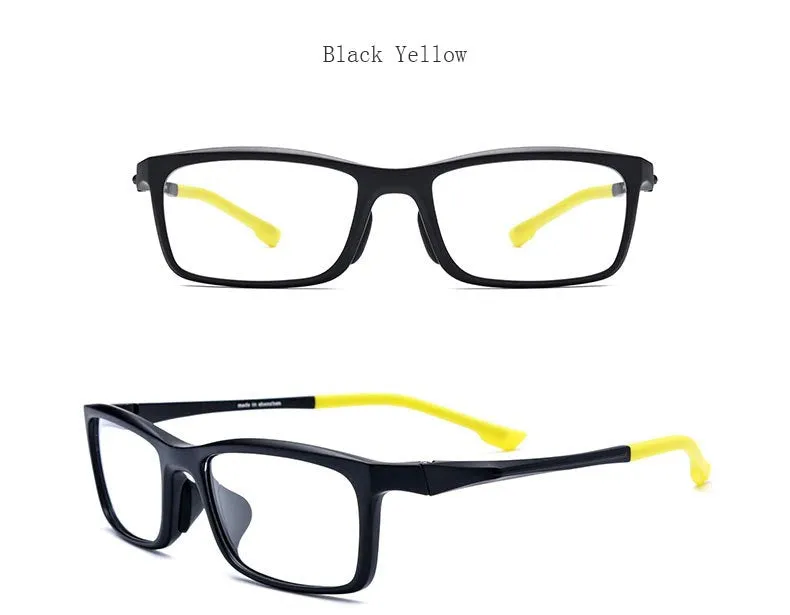 Hdcrafter Men's Full Rim TR 90 Titanium Rectangle Frame Sports Photochromic Custom Lens Eyeglasses 17209